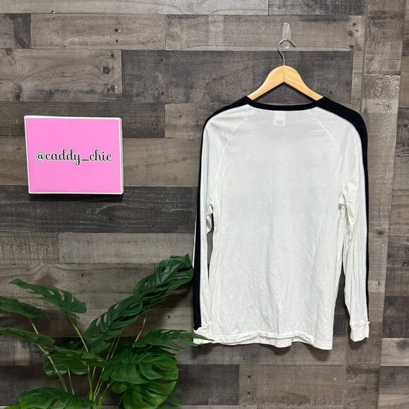 Victoria’s Secret PINK Nation Long Sleeve Tee White/Black Size M EUC - Picture 3 of 4
